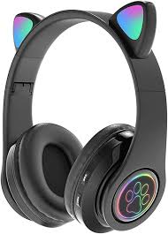 Auriculares Inalámbricos LED Gato Plegables para Juegos